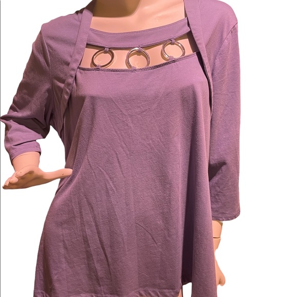 Addition Elle Plus Size 2X XL Blue 3/4 Length Sleeve Top - Picture 1 of 11